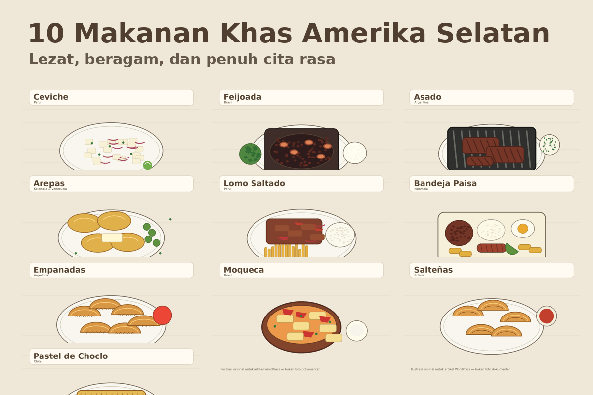 Ilustrasi 10 makanan khas Amerika Selatan