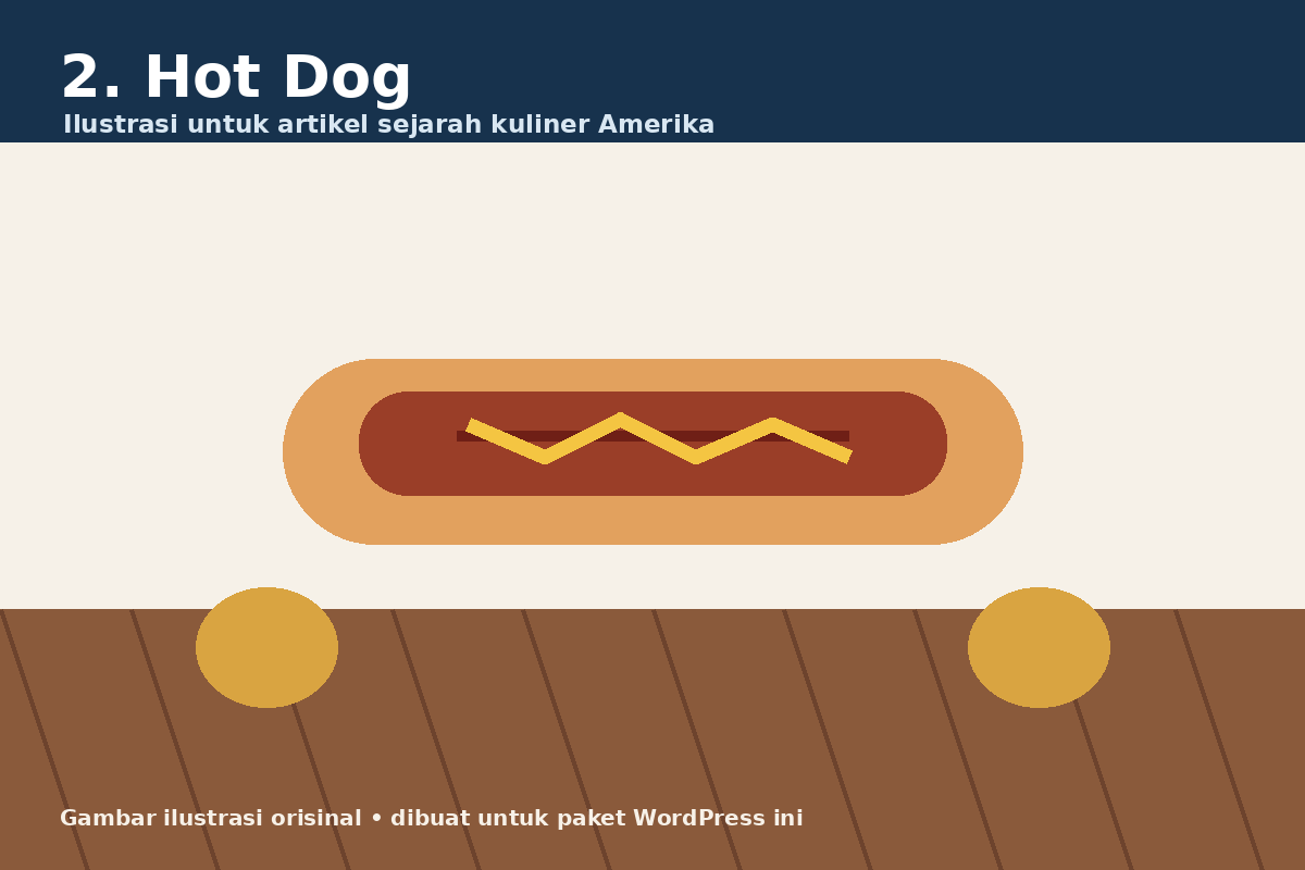 Ilustrasi hot dog Amerika