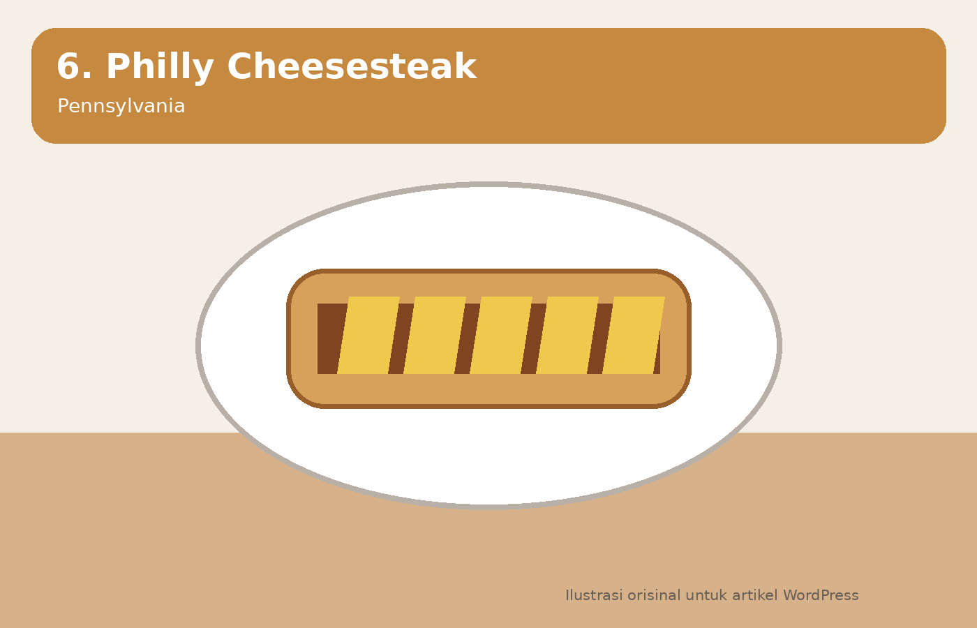 Ilustrasi Philly cheesesteak