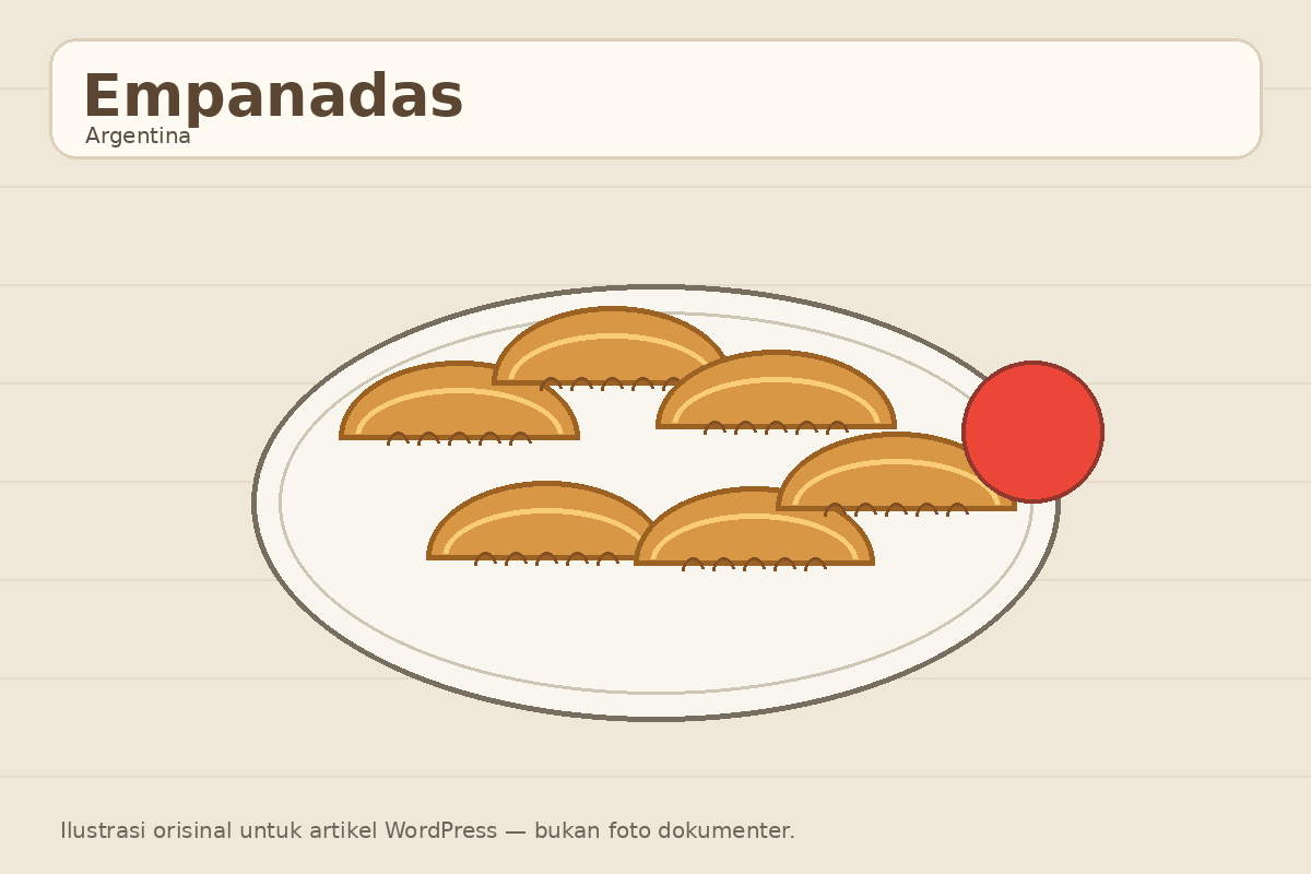 Ilustrasi empanadas khas Argentina