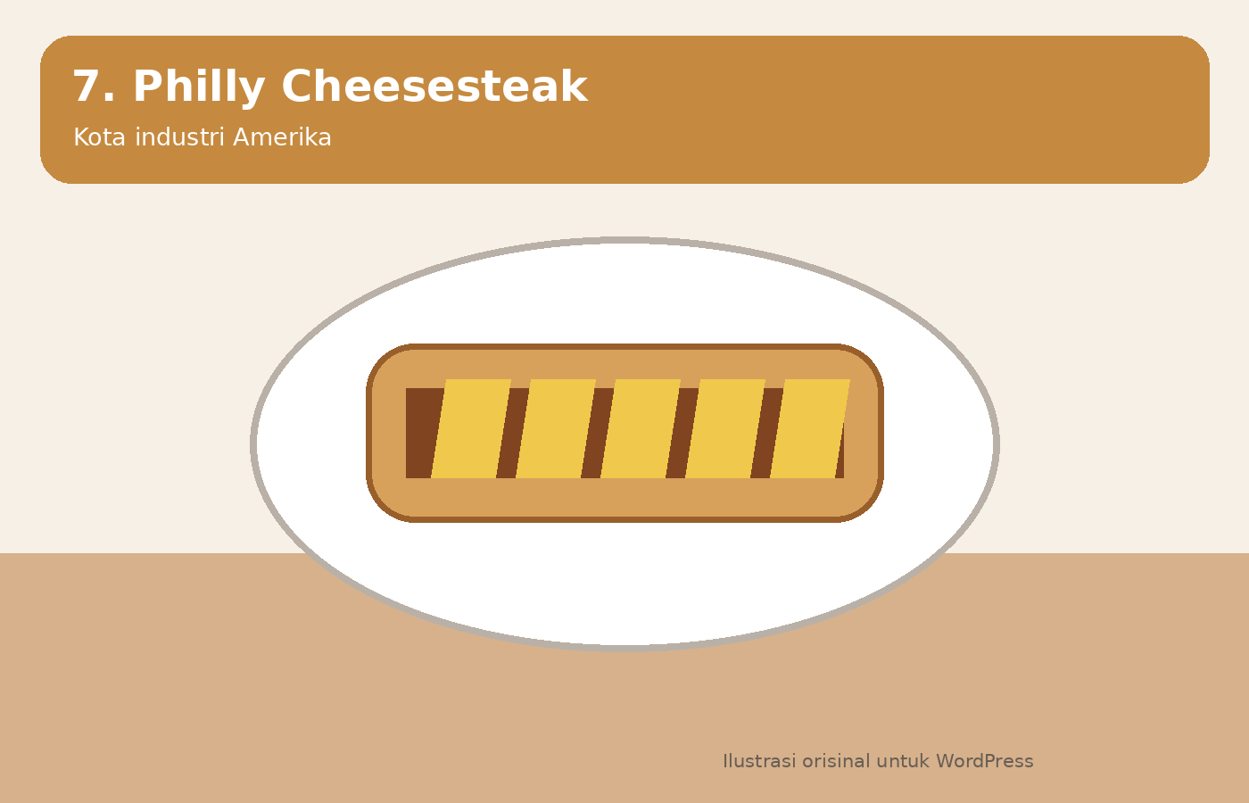 Ilustrasi Philly cheesesteak