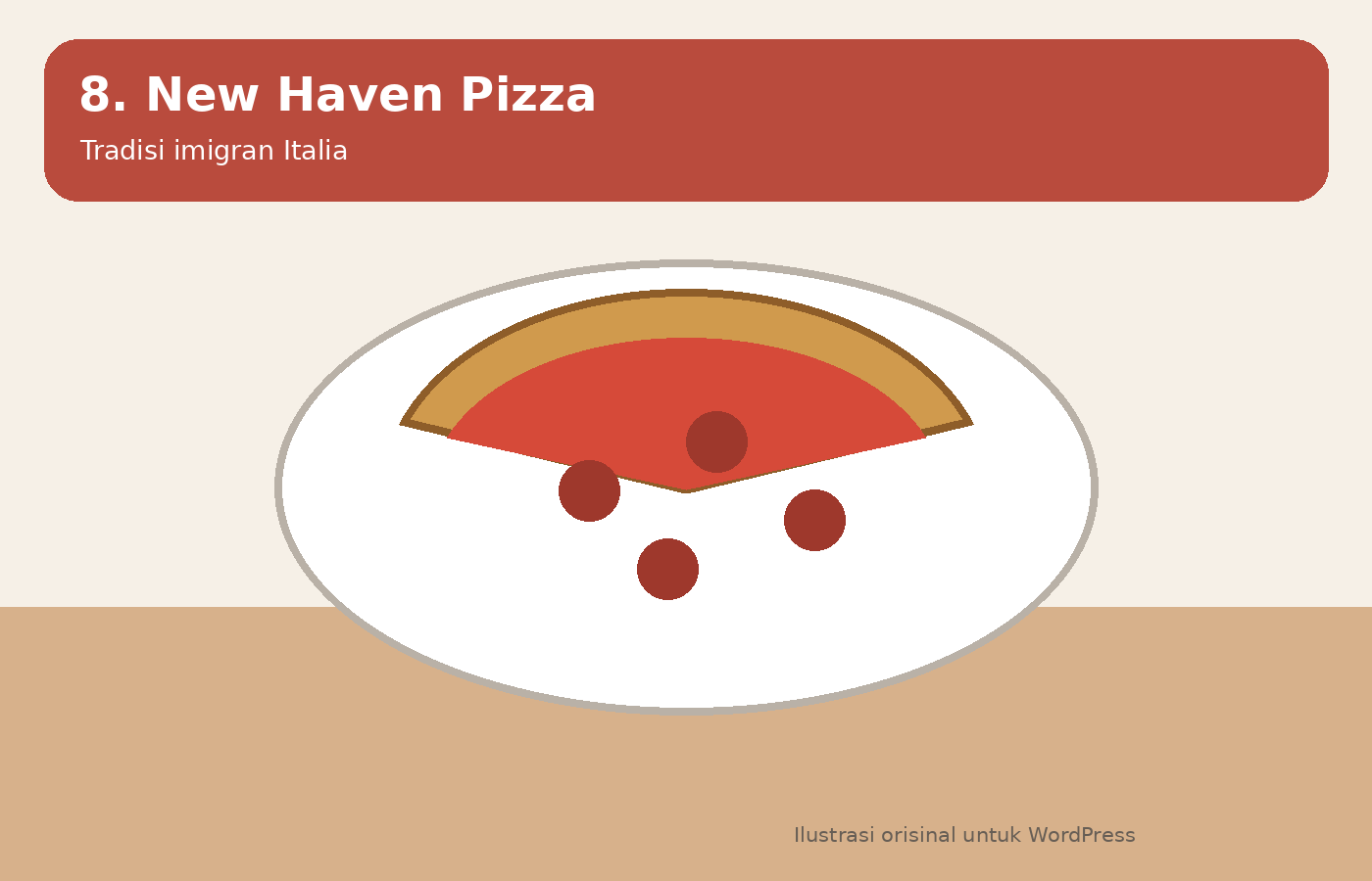 Ilustrasi New Haven-style pizza