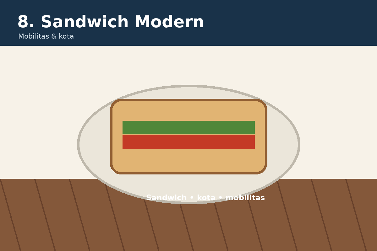 Ilustrasi sandwich modern Amerika