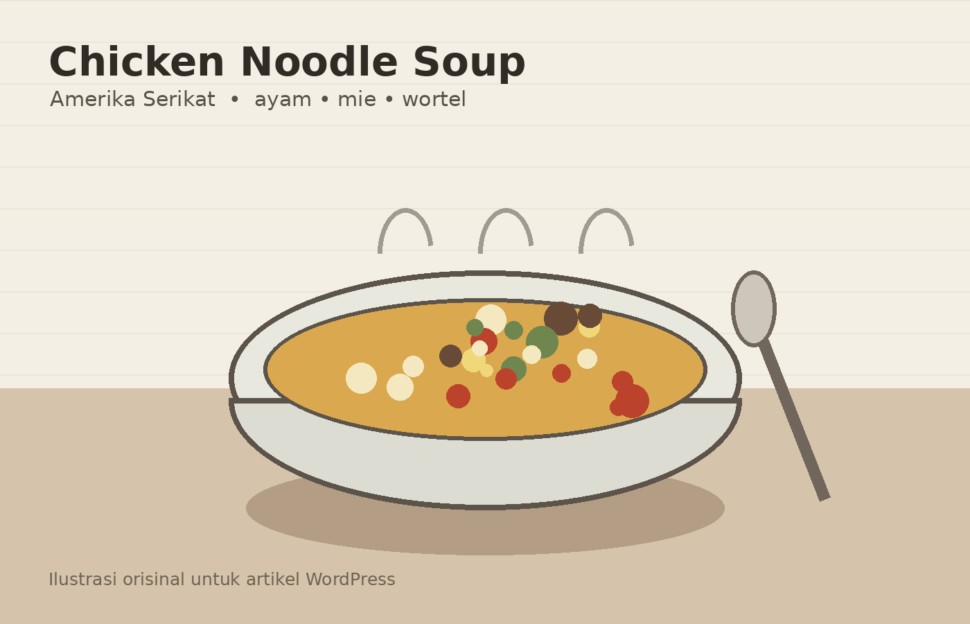 Ilustrasi Chicken Noodle Soup