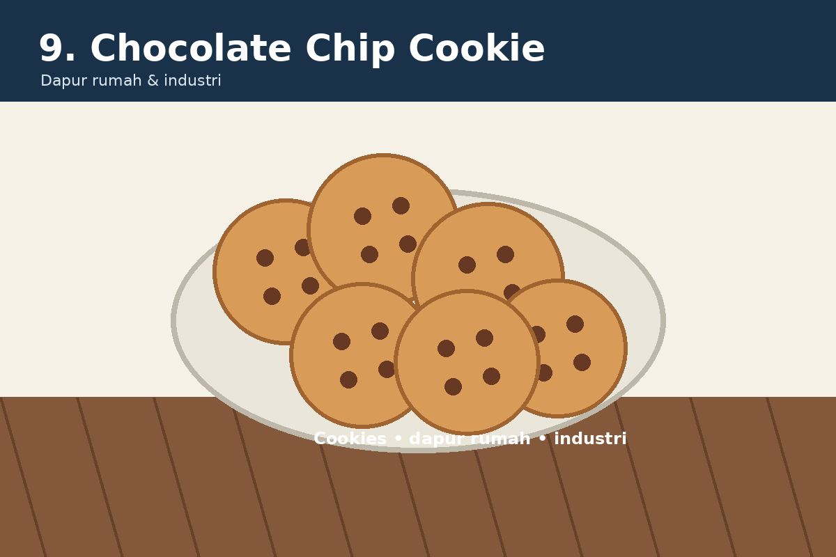 Ilustrasi chocolate chip cookie