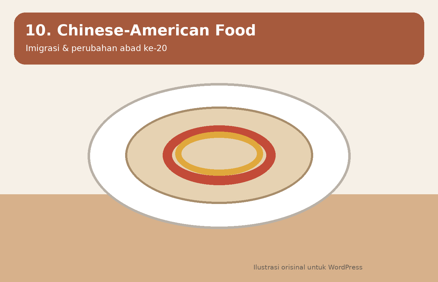 Ilustrasi makanan Chinese-American