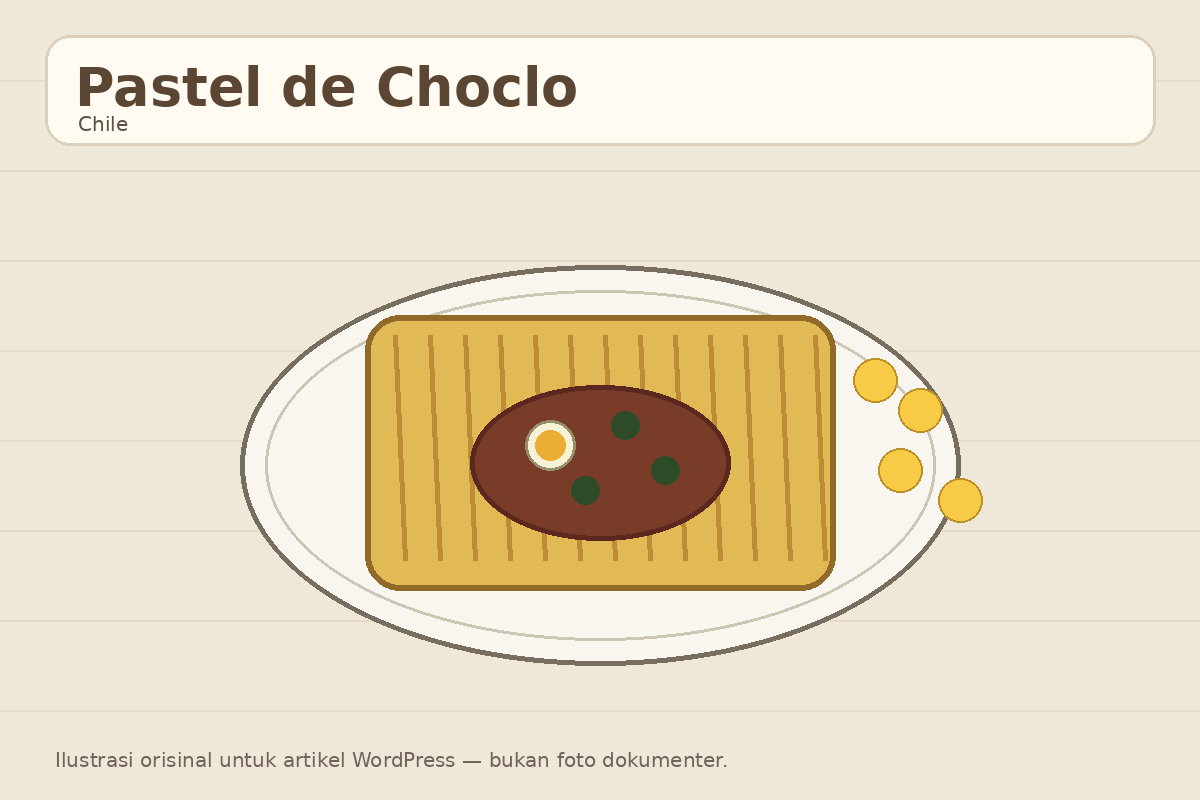 Ilustrasi pastel de choclo khas Chile