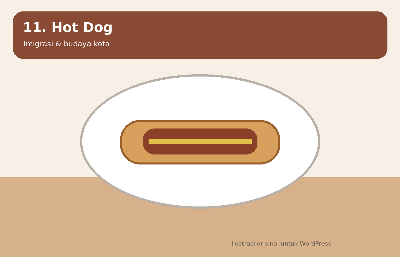 Ilustrasi hot dog Amerika