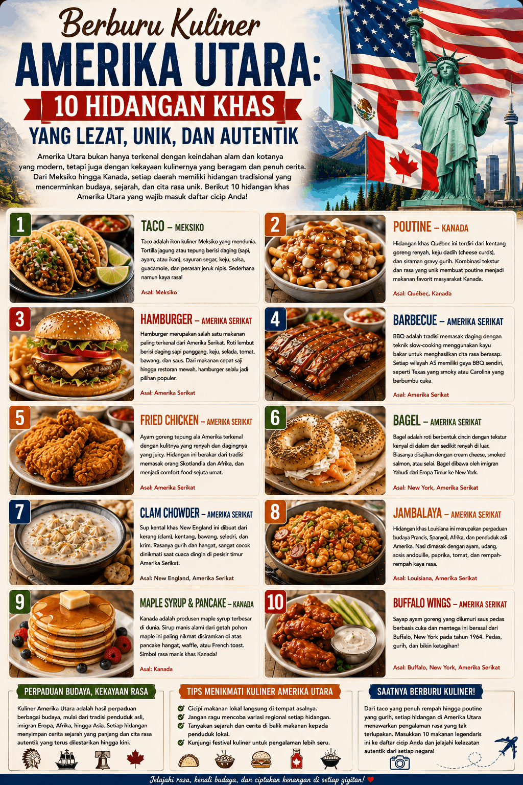 Berburu Kuliner Amerika Utara: 10 Hidangan Khas