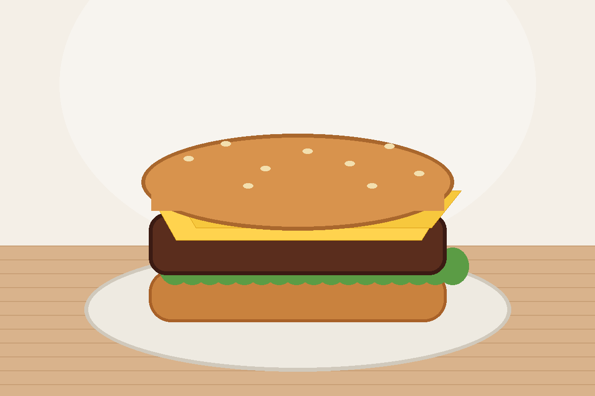 Ilustrasi cheeseburger dengan keju
