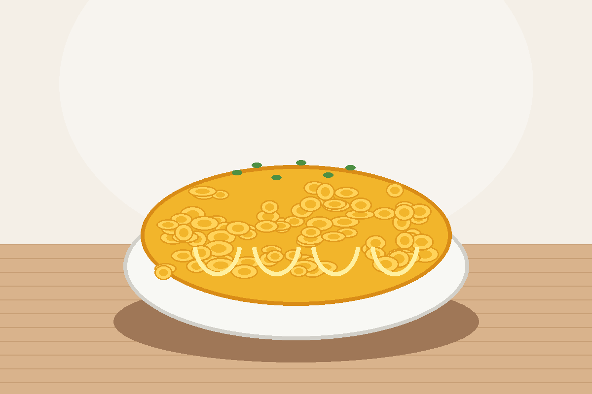 Ilustrasi mac and cheese berbahan keju